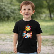 Dětské tričko černé Křemílek a Vochomůrka spí