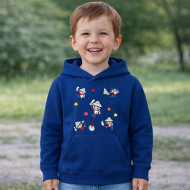 Dětská modrá mikina Večerníček koláž