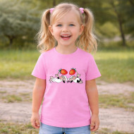Dětské tričko růžové Křemílek a Vochomůrka jahody