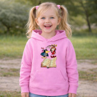 Dětská růžová mikina Malá čarodějnice a kniha