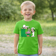 Dětské tričko zelené Křemílek a Vochomůrka vaří