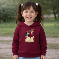 Dětská bordó mikina Malá čarodějnice a kniha