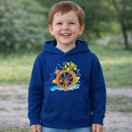 Dětská modrá mikina Rákosníček vodní kolo