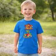 Dětské tričko modré Rákosníček chaloupka rybník Brčálník