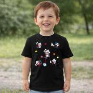 Dětské tričko černé Večerníček koláž