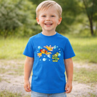 Dětské tričko modré Rákosníček a ryba