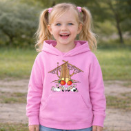 Dětská růžová mikina Křemílek a Vochomůrka chaloupka