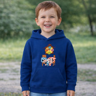 Dětská modrá mikina Křemílek a Vochomůrka spí