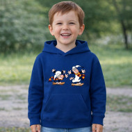 Dětská modrá mikina Křemílek a Vochomůrka na skejtu