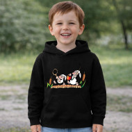 Dětská černá mikina Křemílek a Vochomůrka rybáři