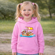 Dětská růžová mikina Křemílek a Vochomůrka loďka