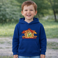 Dětská modrá mikina Rákosníček v chaloupce