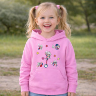 Dětská růžová mikina Večerníček koláž