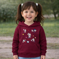 Dětská bordó mikina Večerníček koláž