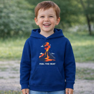 Dětská mikina modrá Sopka Feel the Heat bílý text