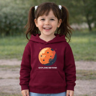 Dětská mikina granátová Mars Explore Beyond bílý text