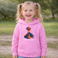 Dětská mikina růžová Sopka Feel the Heat bílý text