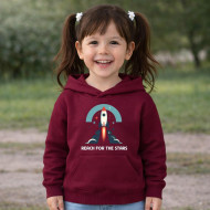 Dětská mikina granátová Raketa Reach for the Stars bílý text