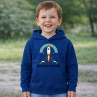 Dětská mikina modrá Raketa Reach for the Stars černý text