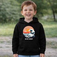 Dětská mikina černá Mořská vlna Dive Deep bílý text