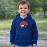 Dětská mikina modrá Cyklista v horách