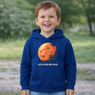 Dětská mikina modrá Mars Explore Beyond bílý text