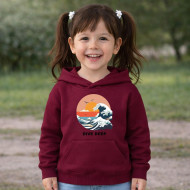 Dětská mikina granátová Mořská vlna Dive Deep černý text