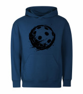 Mikina unisex tm. modrá Florbalový míček černý