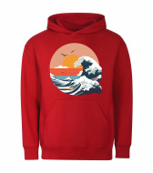 Mikina unisex červená Mořská vlna