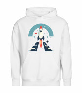 Mikina unisex bílá Raketa