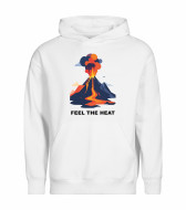 Mikina unisex bílá Sopka Feel the Heat černý text