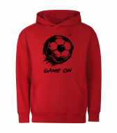 Mikina unisex červená Fotbalový míč Game On černý