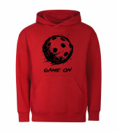 Mikina unisex červená Florbalový míček Game On černý