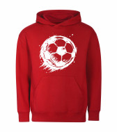Mikina unisex červená Fotbalový míč bílý