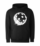 Mikina unisex černá Florbalový míček bílý