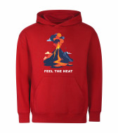 Mikina unisex červená Sopka Feel the Heat bílý text