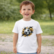 Dětské tričko bílé Kopací míč zlatý
