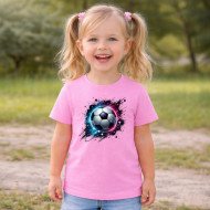 Dětské tričko růžové Kopací míč fialový