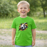 Dětské tričko zelené Kopací míč zlatý