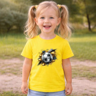 Dětské tričko žluté Kopací míč zlatý