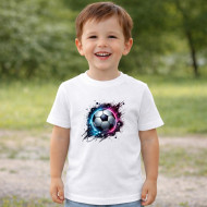 Dětské tričko bílé Kopací míč fialový