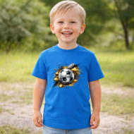 Dětské tričko modré Kopací míč zlatý