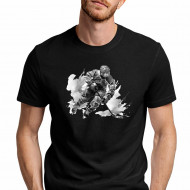 Tričko unisex černé hokejista černobílý