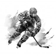 Nažehlovačka Hokejista černobílý