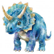 Nažehlovačka Akvarelový modrý triceratops