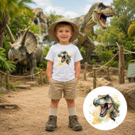 Dětské tričko bílé Hlava T-Rexe