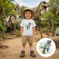 Dětské tričko bílé Jurský predátor T-Rex