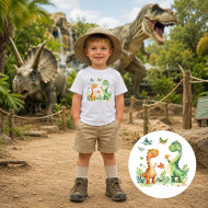 Dětské tričko bílé Dinosauří kamarádi