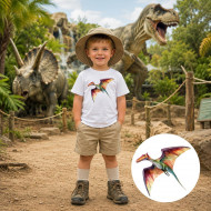Dětské tričko bílé Barevný Pterodaktyl