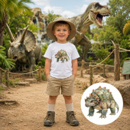 Dětské tričko bílé Barevný Ankylosaurus